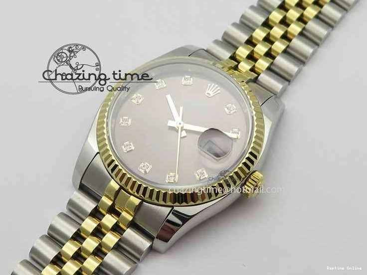 0510 DateJust 116234 SS YG BP Best Edition Gray Dial Diam Markers On SS YG Bracelet SA ZipUp 3745